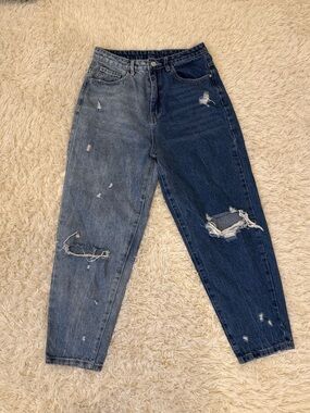 SHEIN Blue Two-Toned Denim Jeans